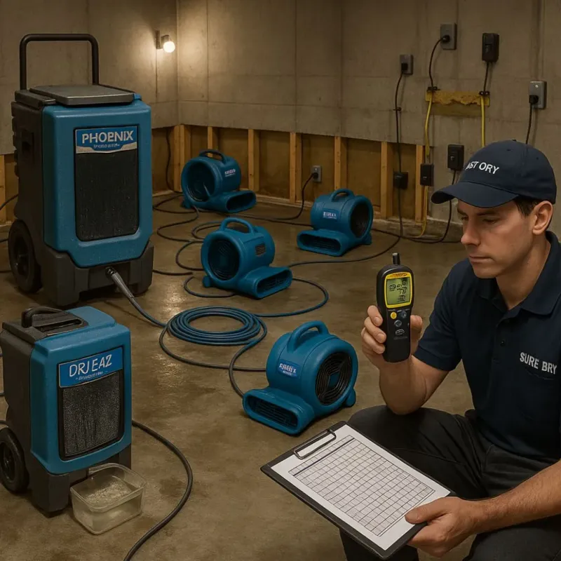 Structural Drying and Dehumidification process in Elyria, OH